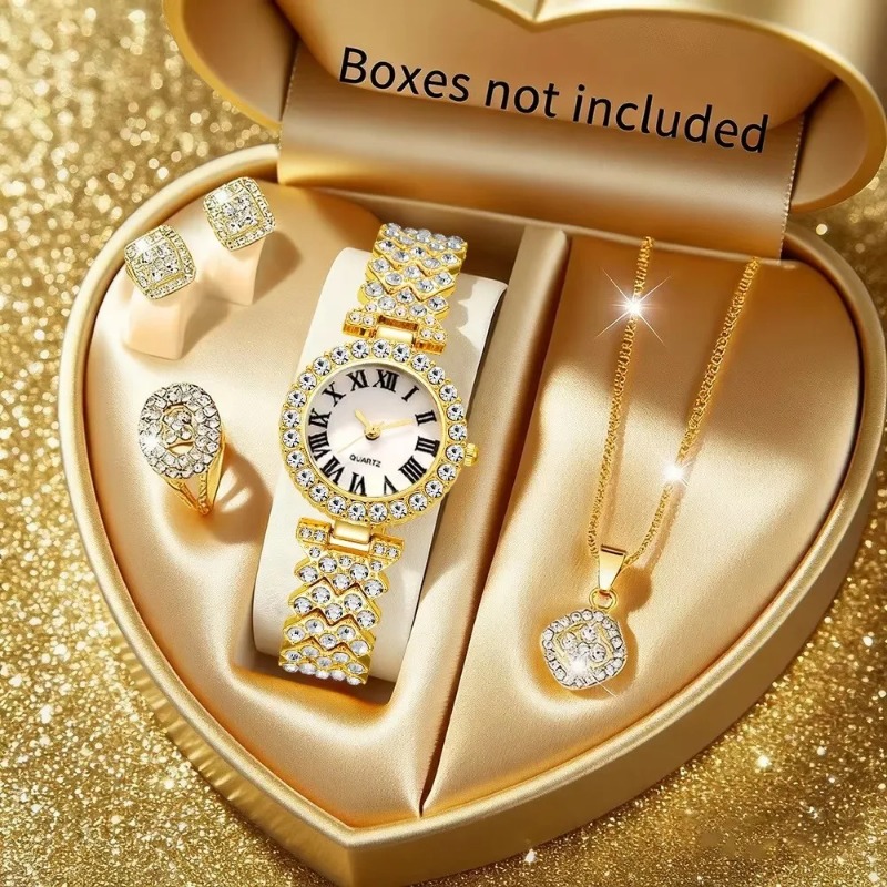 Luxury Watch Kit - Роскошный женский комплект украшений с кристаллами: