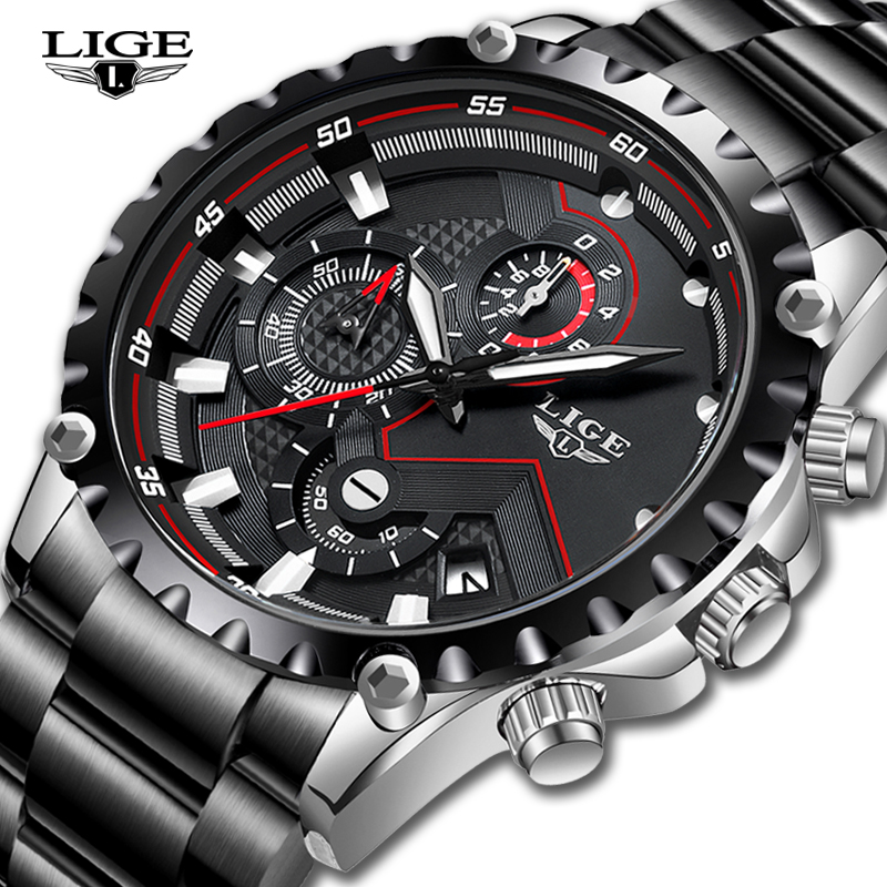 Luxury Watch All Brands - Часы наручные LIGE Мужские кварцевые, брендовые