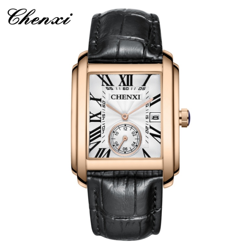 Luxury Watch Magazine - CHENXI 8216, модные классические квадратные коричневые